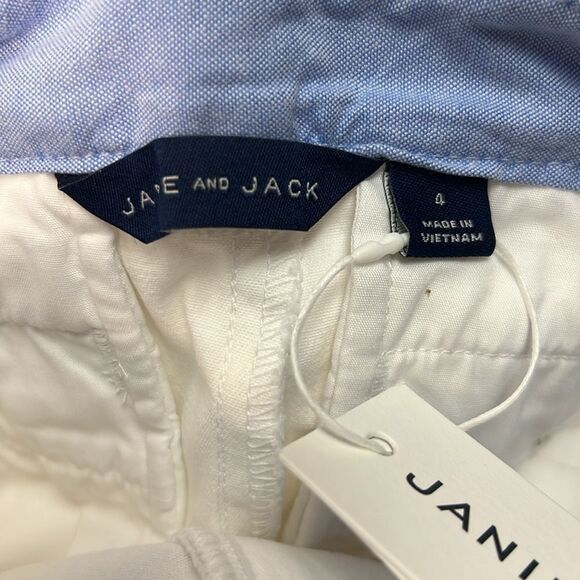 Janie and Jack 100048190 Boy Stretch Twill Pant Adjustable waist NWT White 4 - Picture 2 of 9